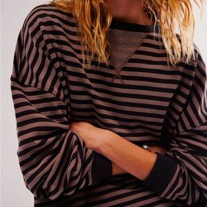 NWT FP Oversized Classic Striped Crewneck- XS